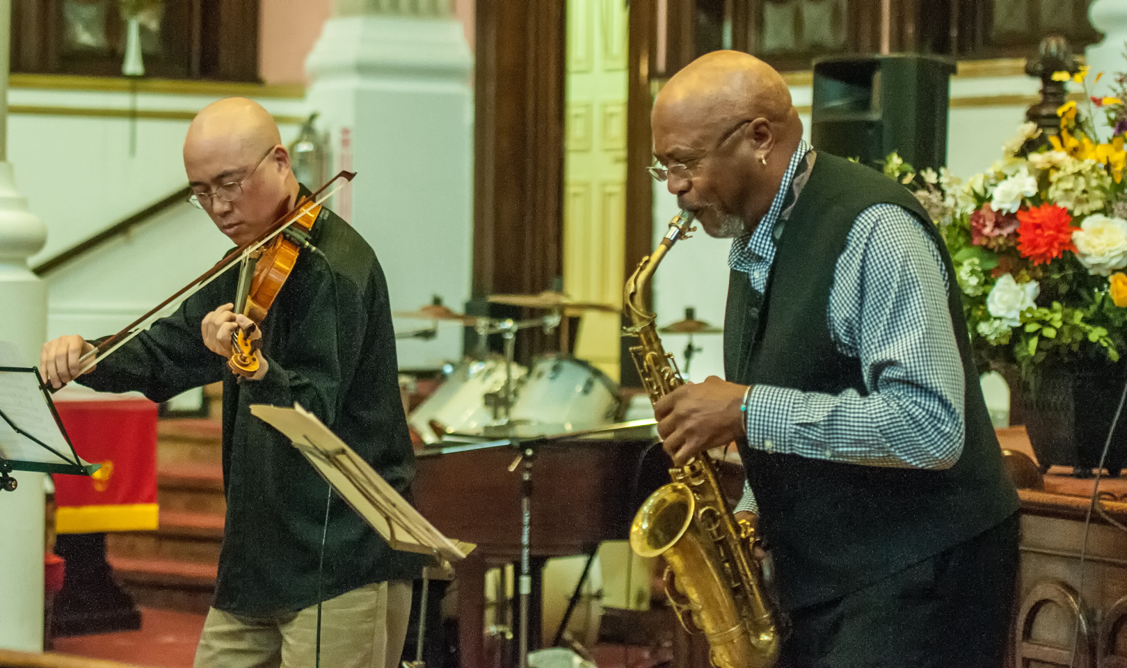 Jason kao hwang and oliver lake at mount morris ascenion presbyterian church