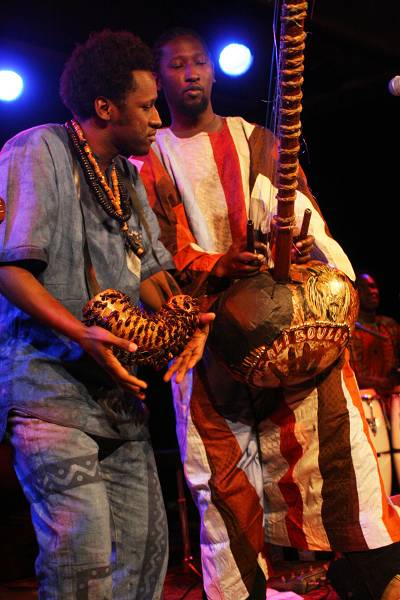 Kara and Laou Kayate with "Kara" at the Sud Des Alpes, Amr, Geneva, Switzerland, March 2006