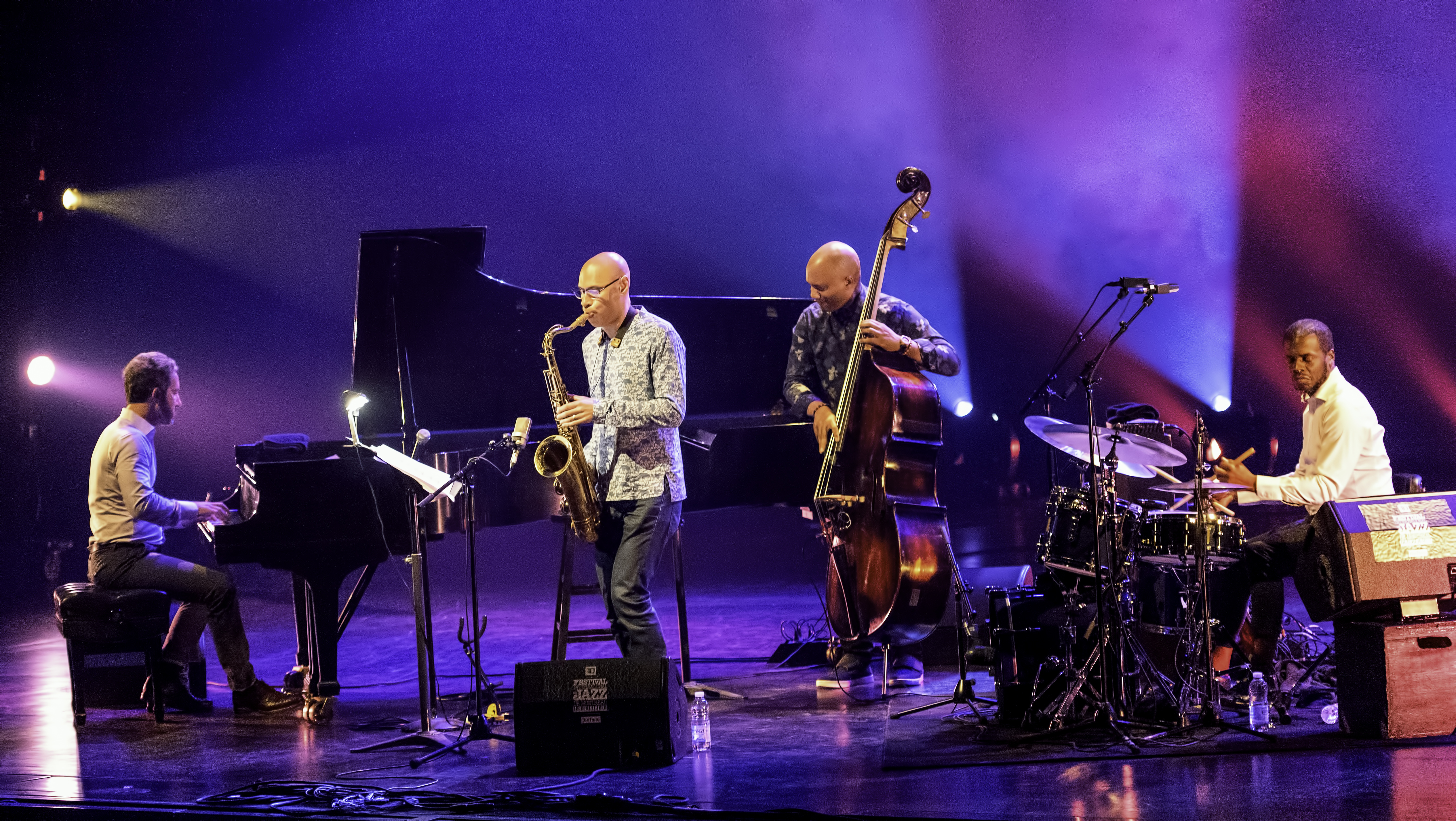 Aaron Goldberg, Joshua Redman, Ruben Rogers and Gregory Hutchinson with the Joshua Redman Quartet At The Montreal International Jazz Festival 2019