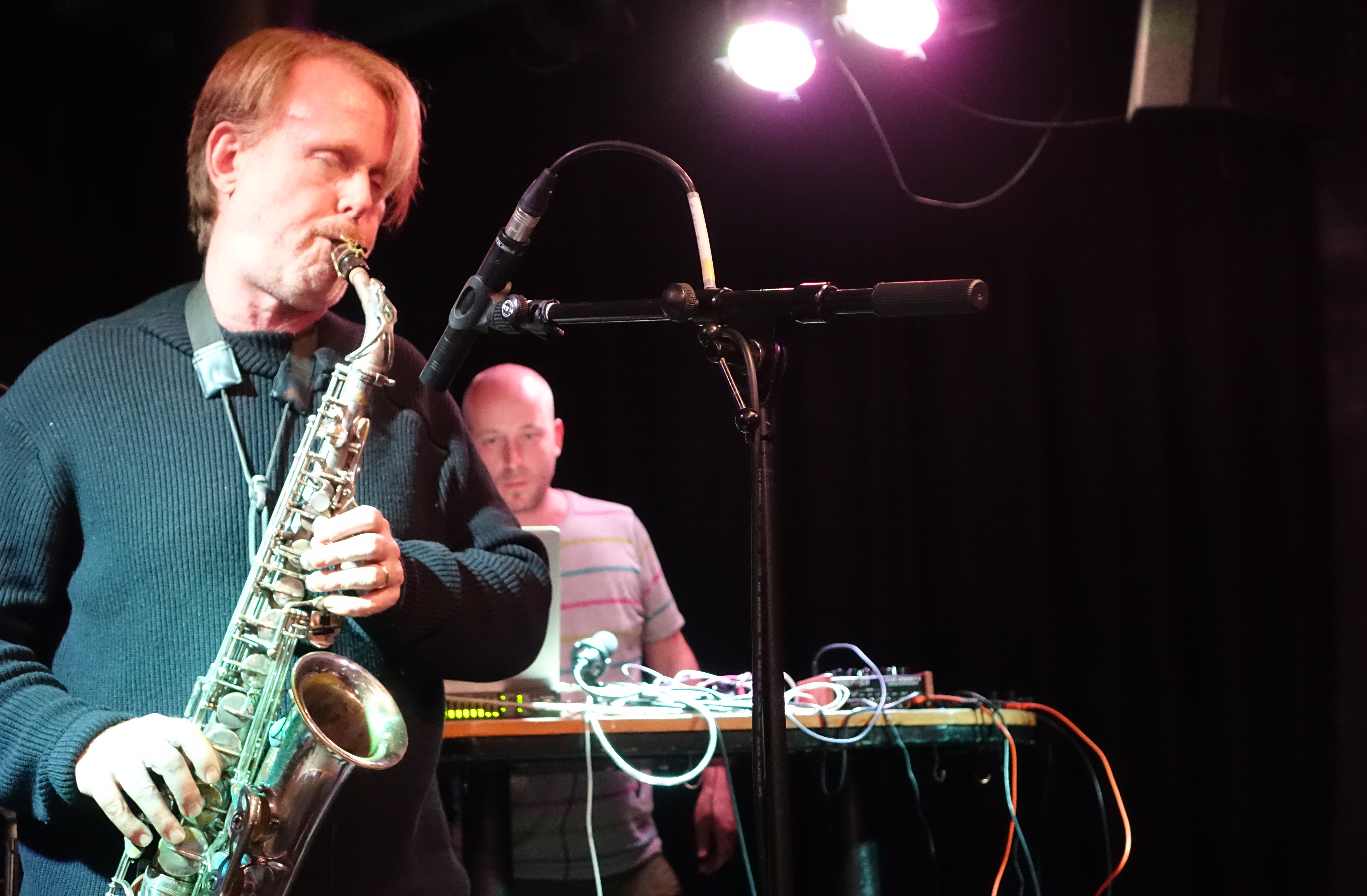 John O'Gallagher and Alex Bonney at the Vortex, London in December 2017