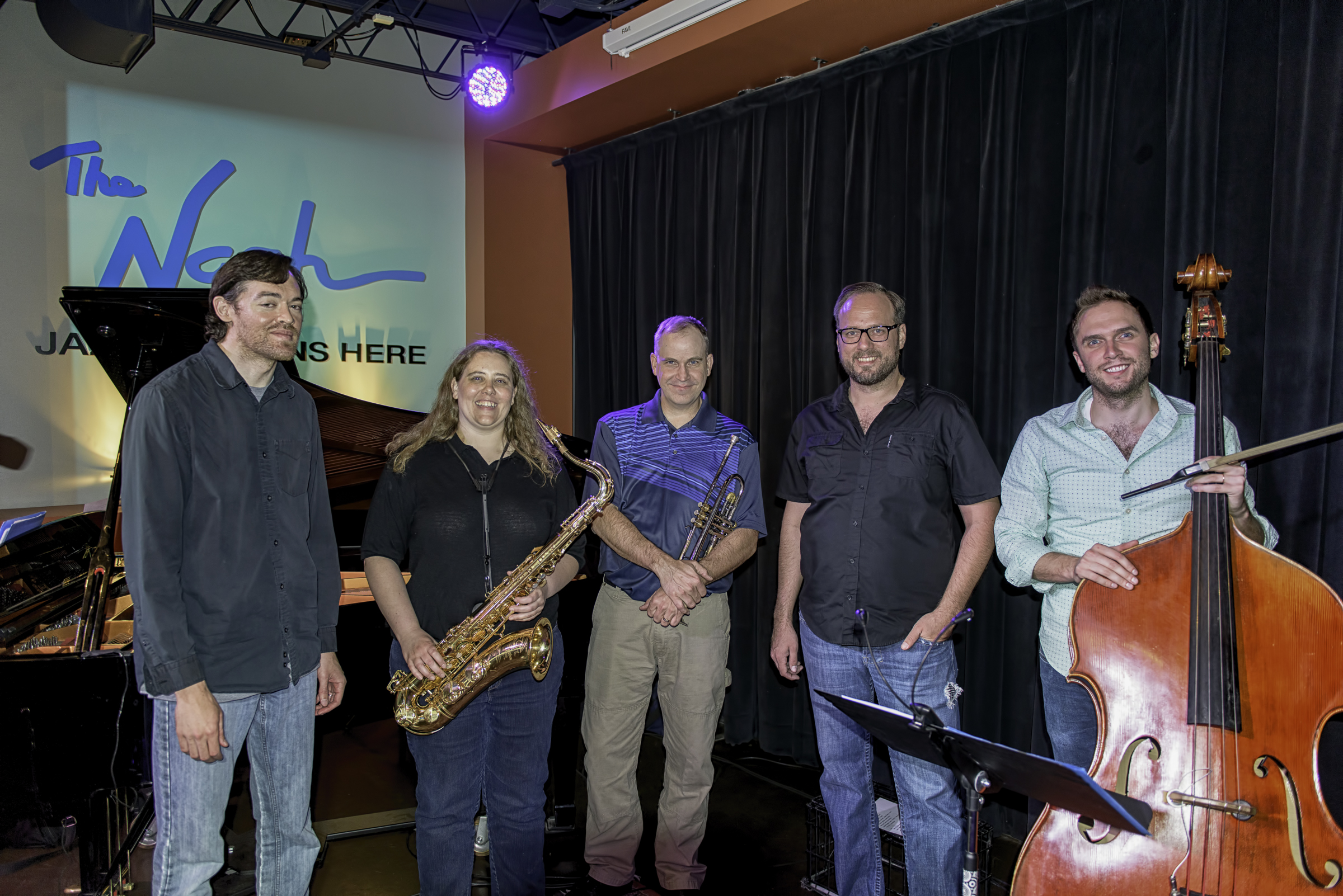 Michael Collins, Monica Shriver, Nick Cooper, EriK Teichman and Ben Hedquist with the Monica Shriver Project at the Nash in Phoenix