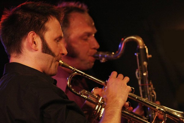 Thomas Heberer and Rudi Mahall with "Aki Takase Plays Fats Waller" at Amr, Sud Des Alpes, Geneva, Switzerland,2005