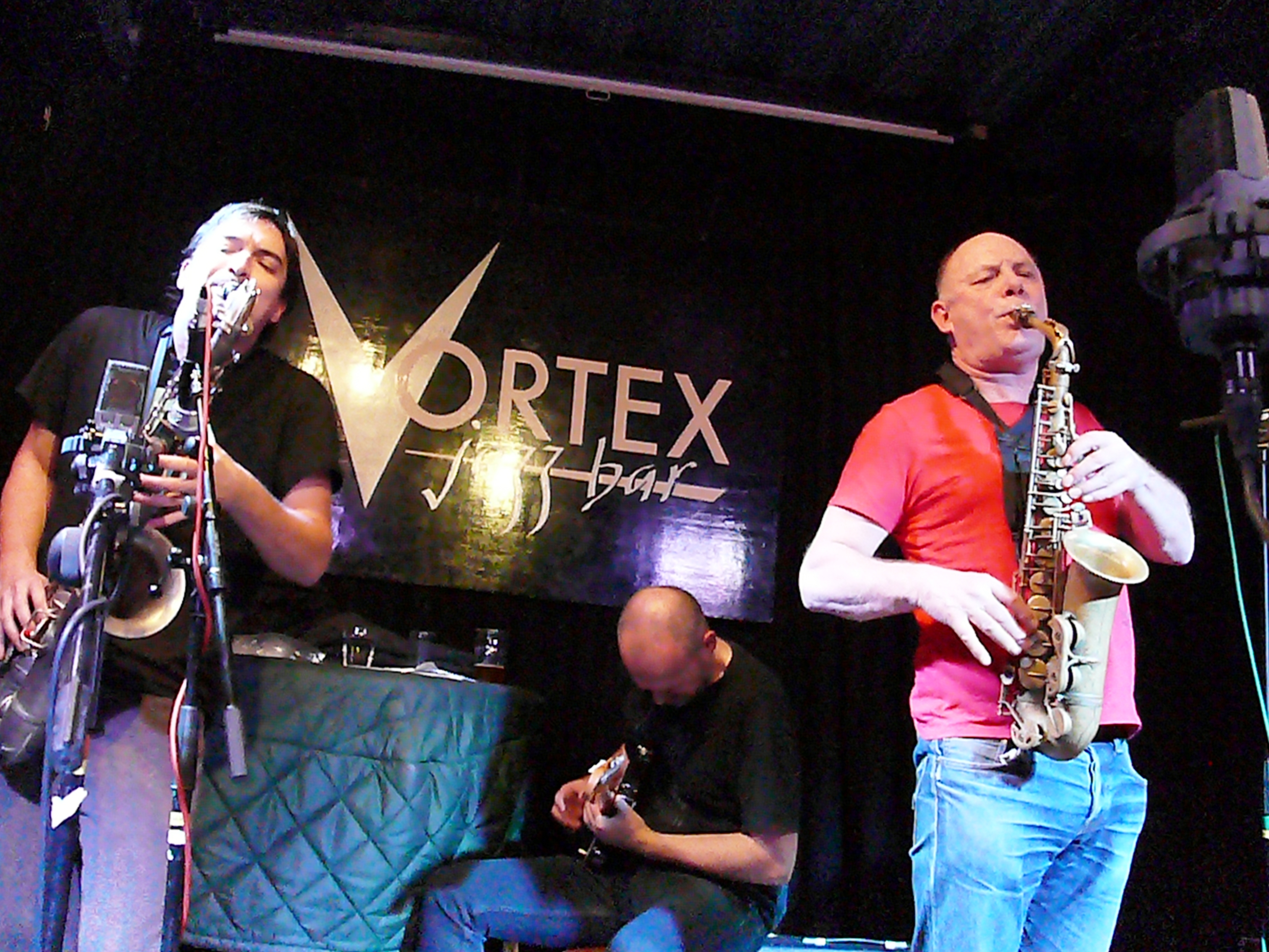 John Dikeman, Dirk Serries and Alan Wilkinson at the Vortex, London in February 2017