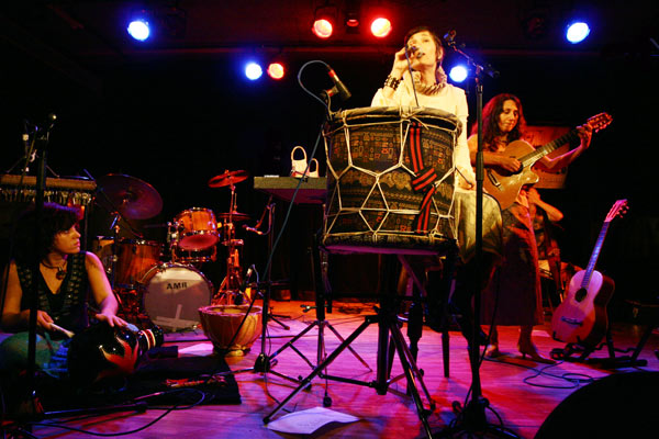 Angela Frontera, Zelia Fonseca and Rosanna Tavares with "Rosanna & Zelia" at Amr, Sud Des Alpes, Geneva, Switzerland,2005