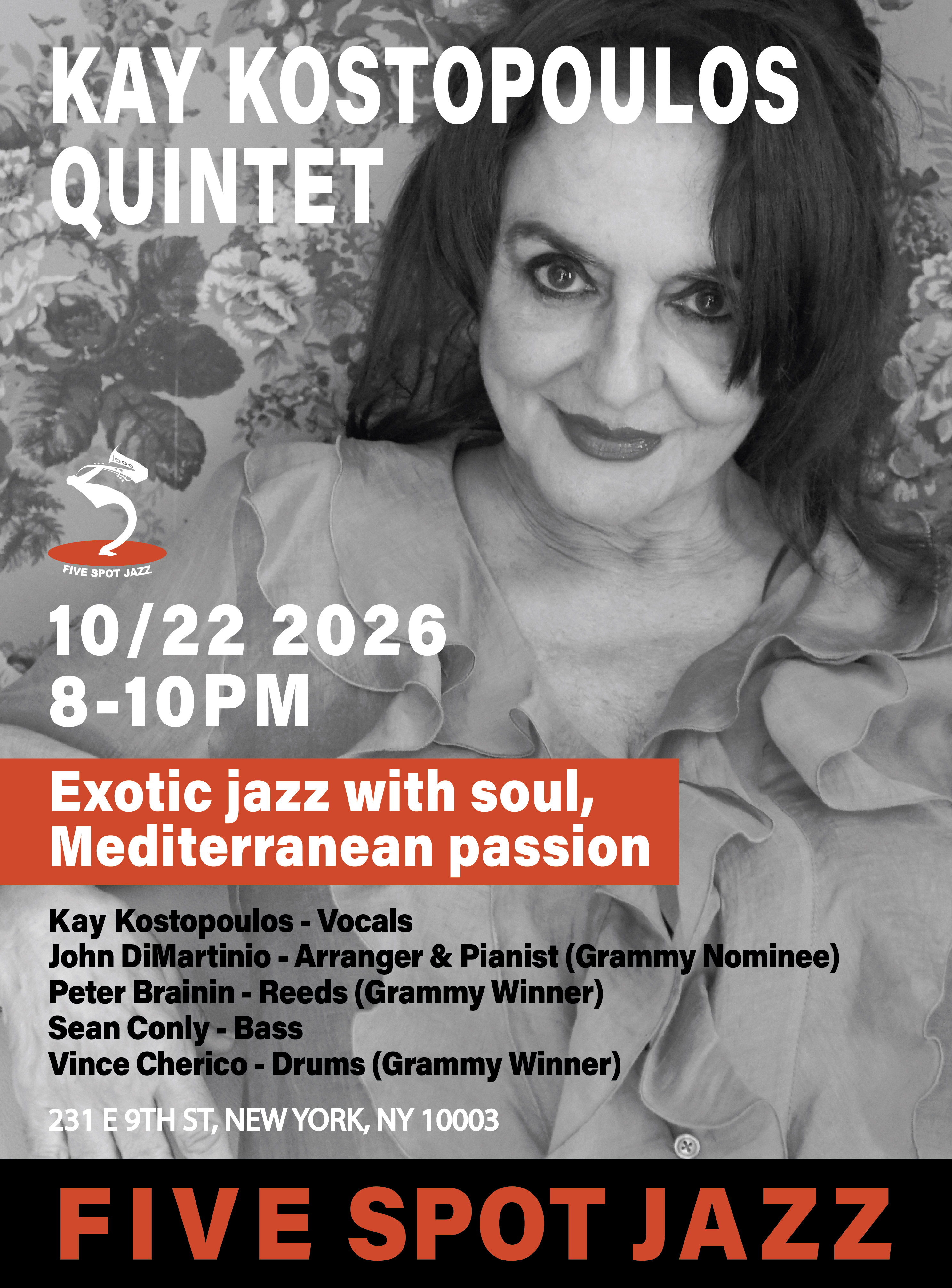 Kay Kostopoulos Quintet — jazz photo by FIVE SPOT JAZZ | All About Jazz