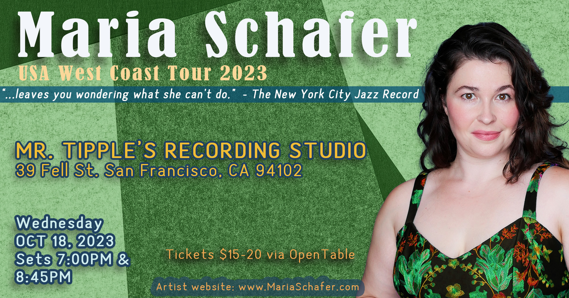 Maria Schafer - Usa West Coast Tour 2023