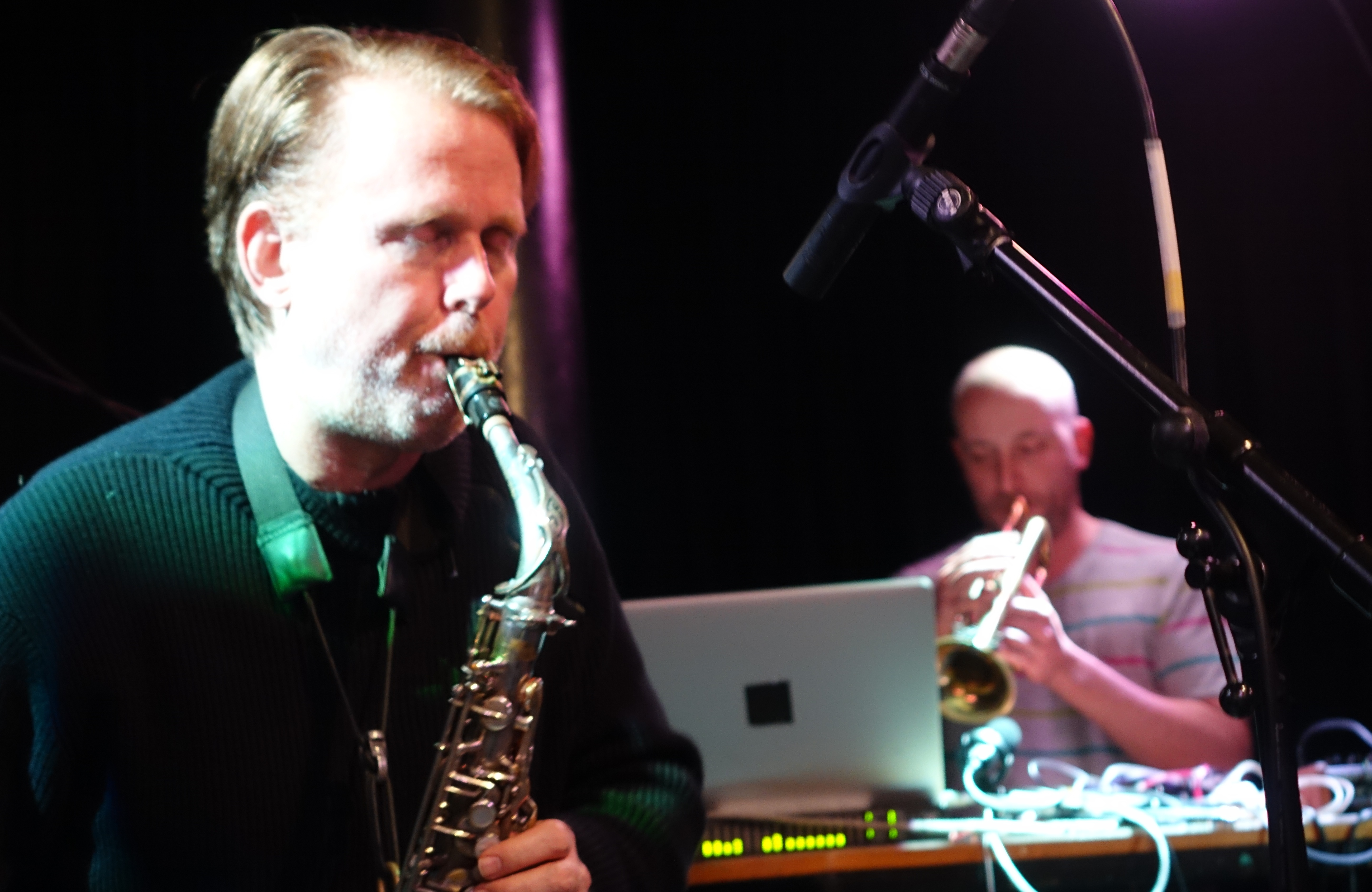 John O'Gallagher and Alex Bonney at the Vortex, London in December 2017