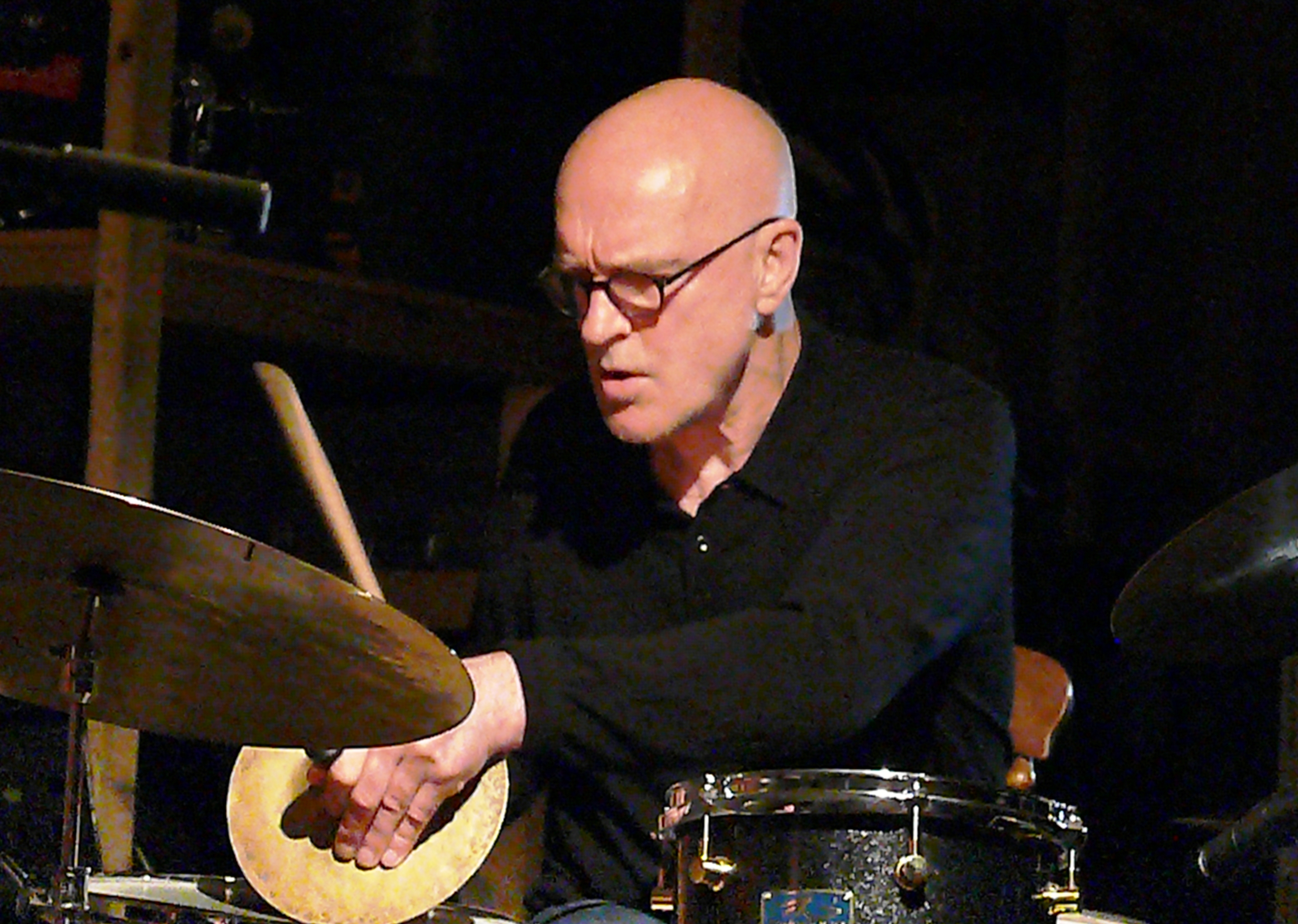 Roger Turner at Cafe Oto, London in July 2017