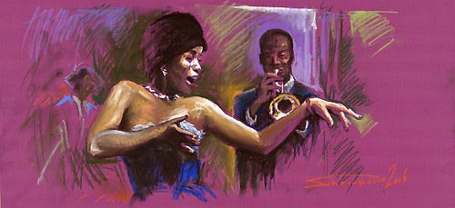 Jazz Song 01.Pastel on Paper.33x70cm.2006.WWW.Shevchuk.Eu