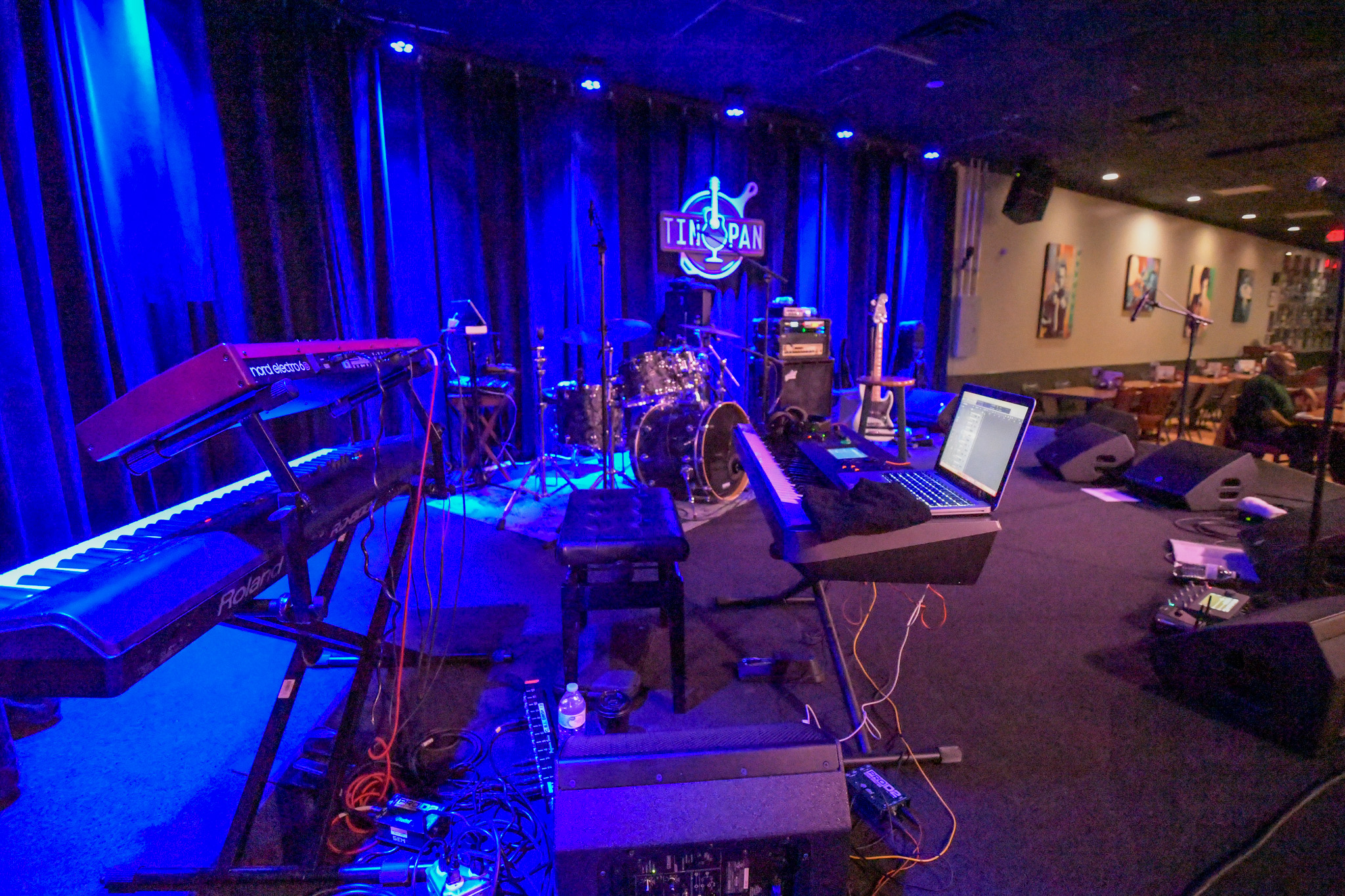 stage at The Tin Pan well before the show