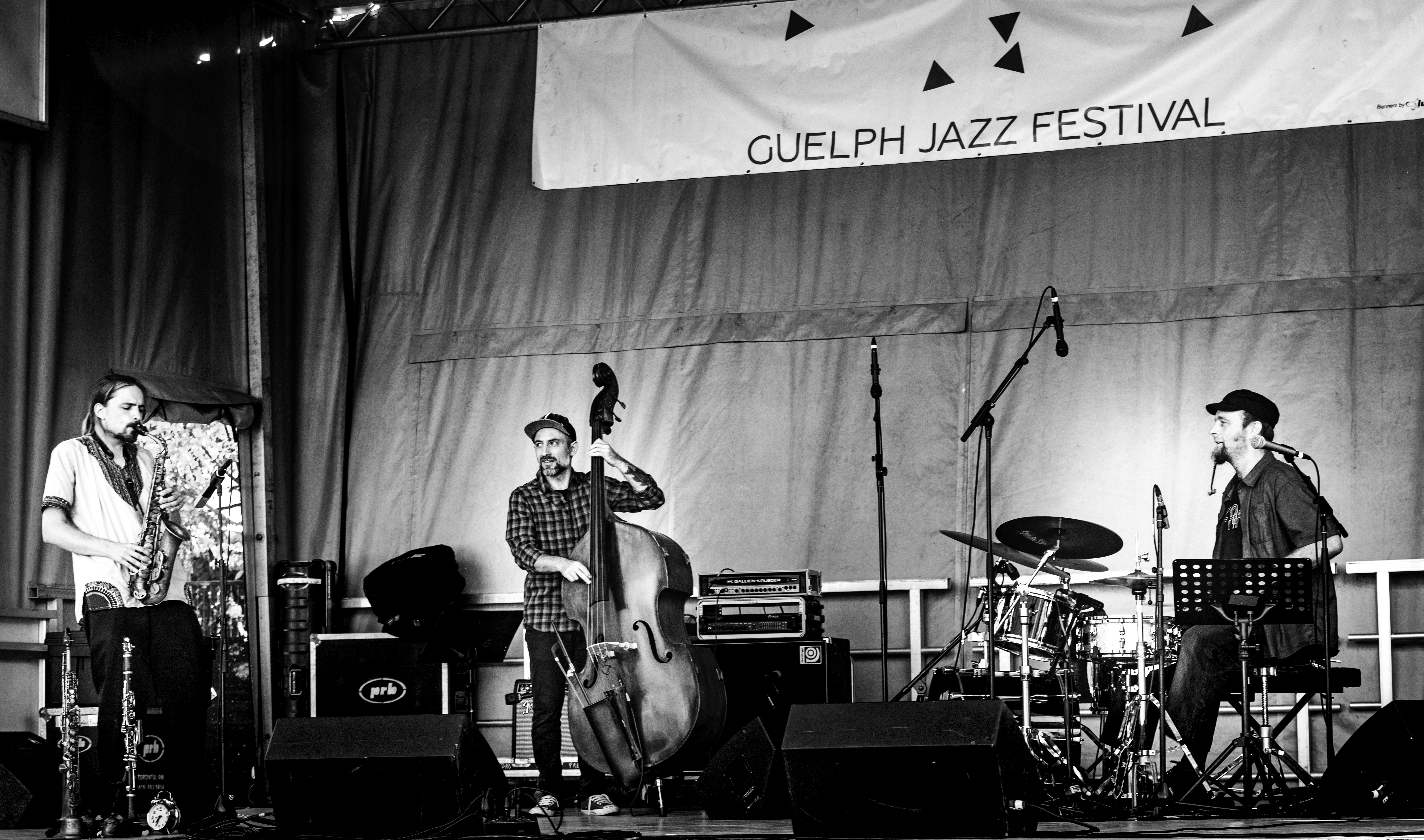 Aurélien Tomasi, Stéphane Diamantakiou and Ivan Bamford with the Eyevin Trio at the Guelph Jazz Festival 2019