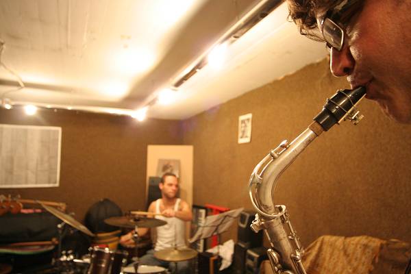 Stefano Saccon and Cyril Regamey During a Rehersal for the Group "Stratometric", Geneva, Switzerland, 2005