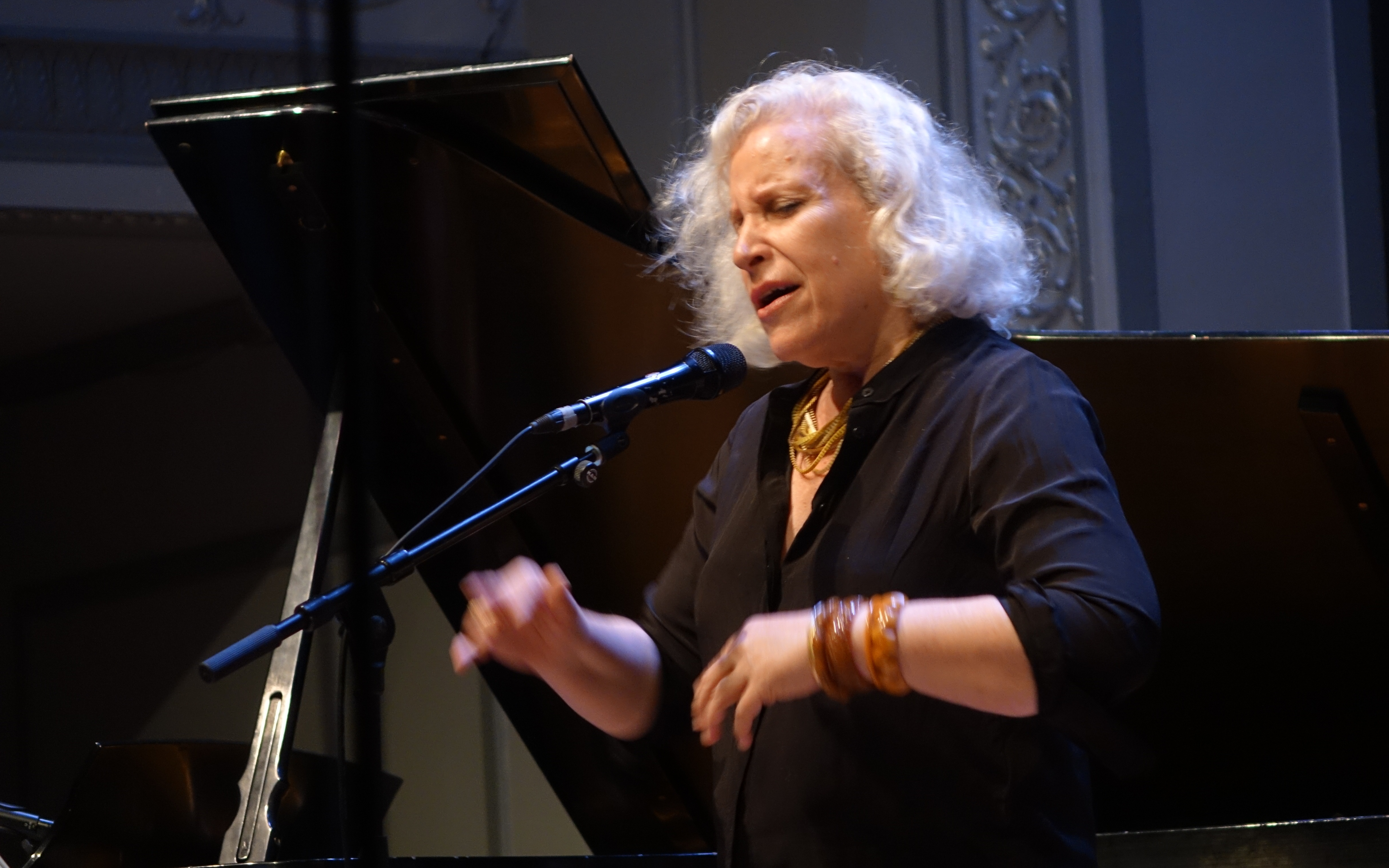 Lisa Sokolov at the Vision Festival in Roulette, Brooklyn in June 2019