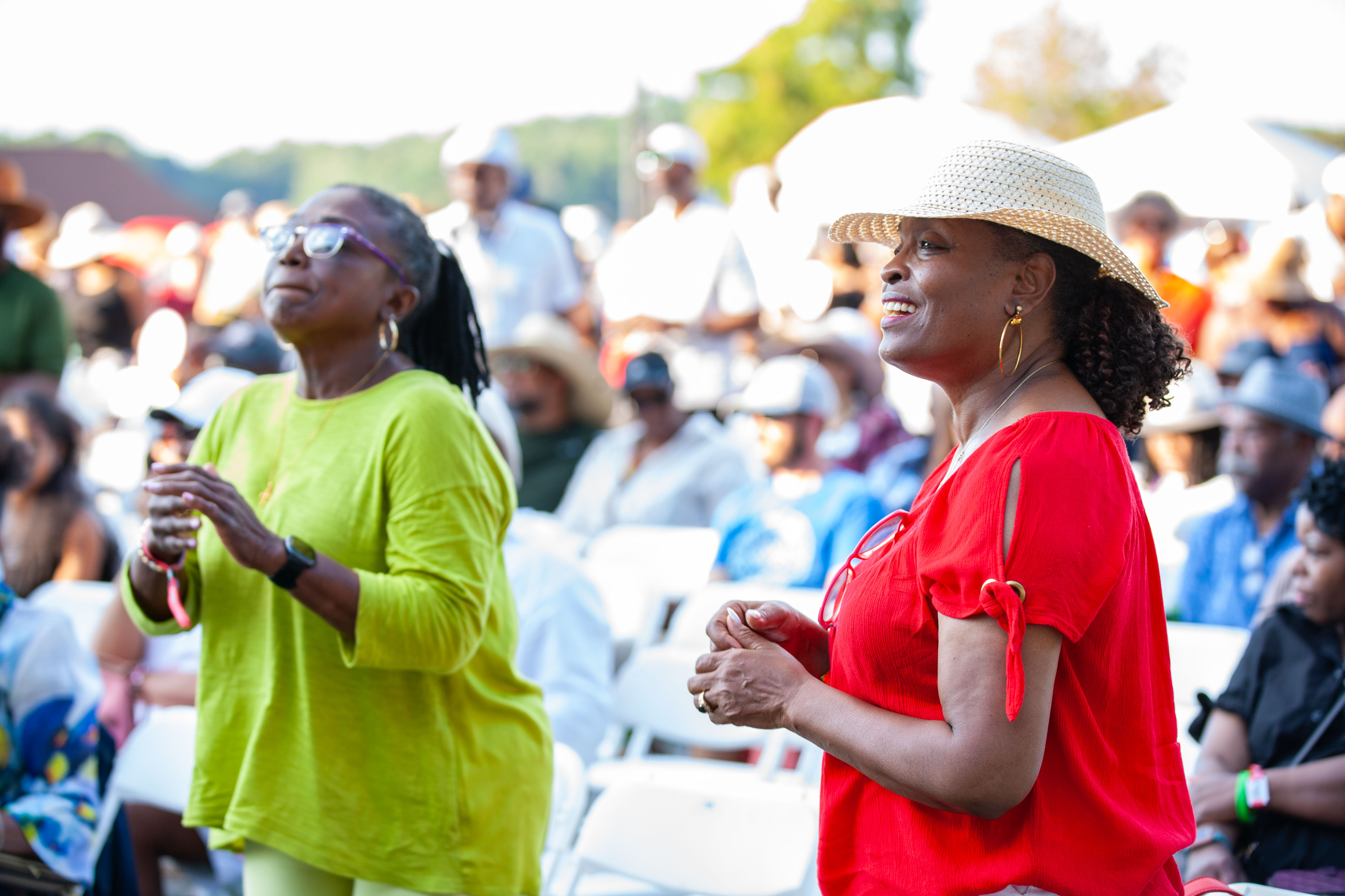 Attendees rocking to the beats