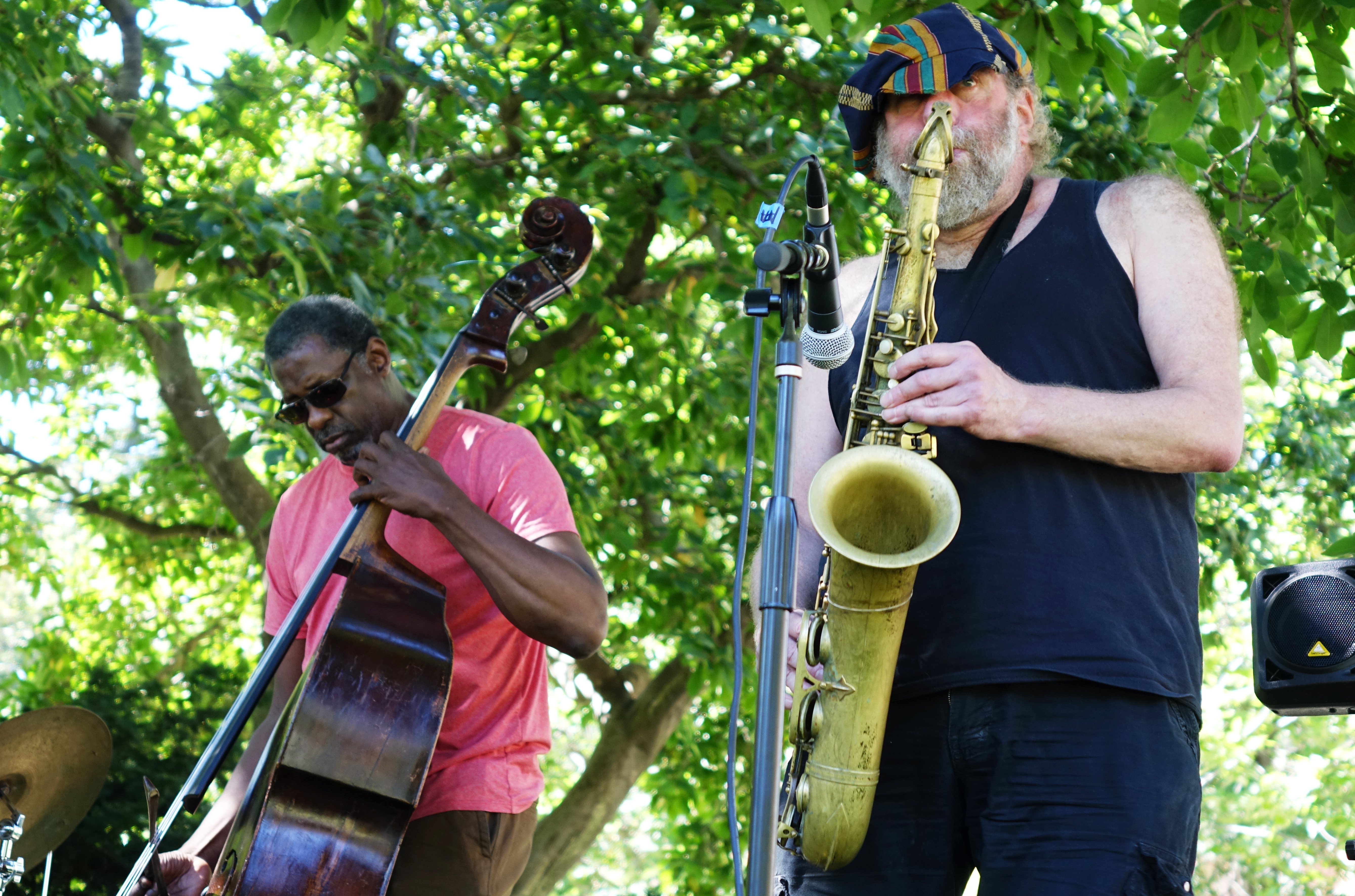 Elliott Levin and Larry Roland in Corlears Hook Park in September 2017