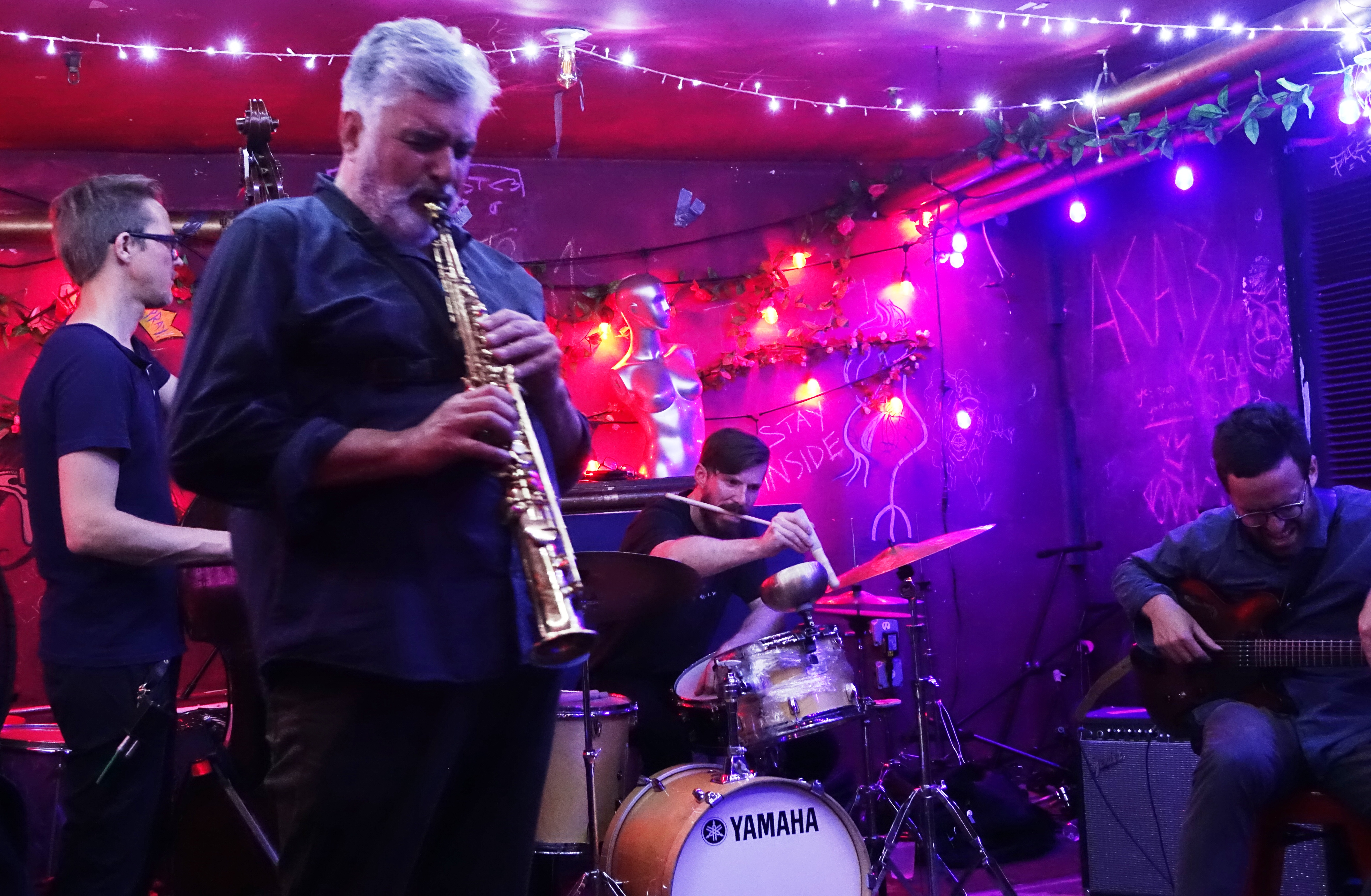 Eivind Opsvik, Tony Malaby, Colin Hinton and Todd Neufeld at the Bushwick Public House, Brooklyn in June 2019