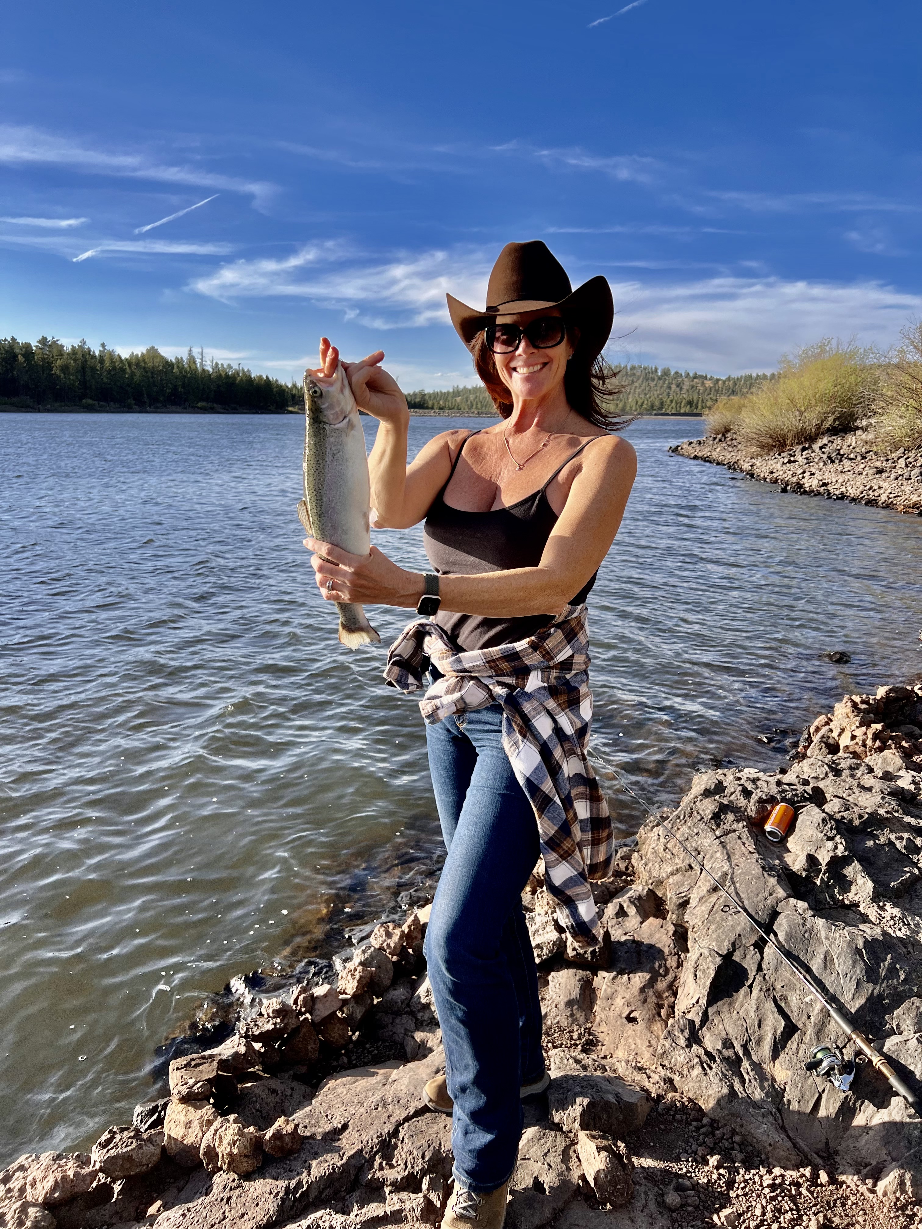 Julie Anne Boos Fishing Greer Arizona River Reservoir Trout