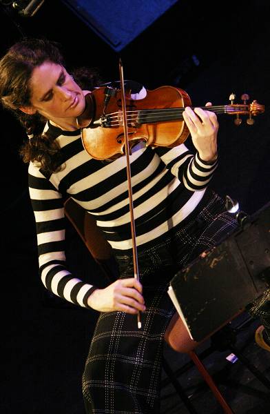 Jenny Scheinmann with "Bill Frisell - 858 Quartet" at the Amr Jazz Festival, Alhambra, Geneva, Switzerland, April 2006