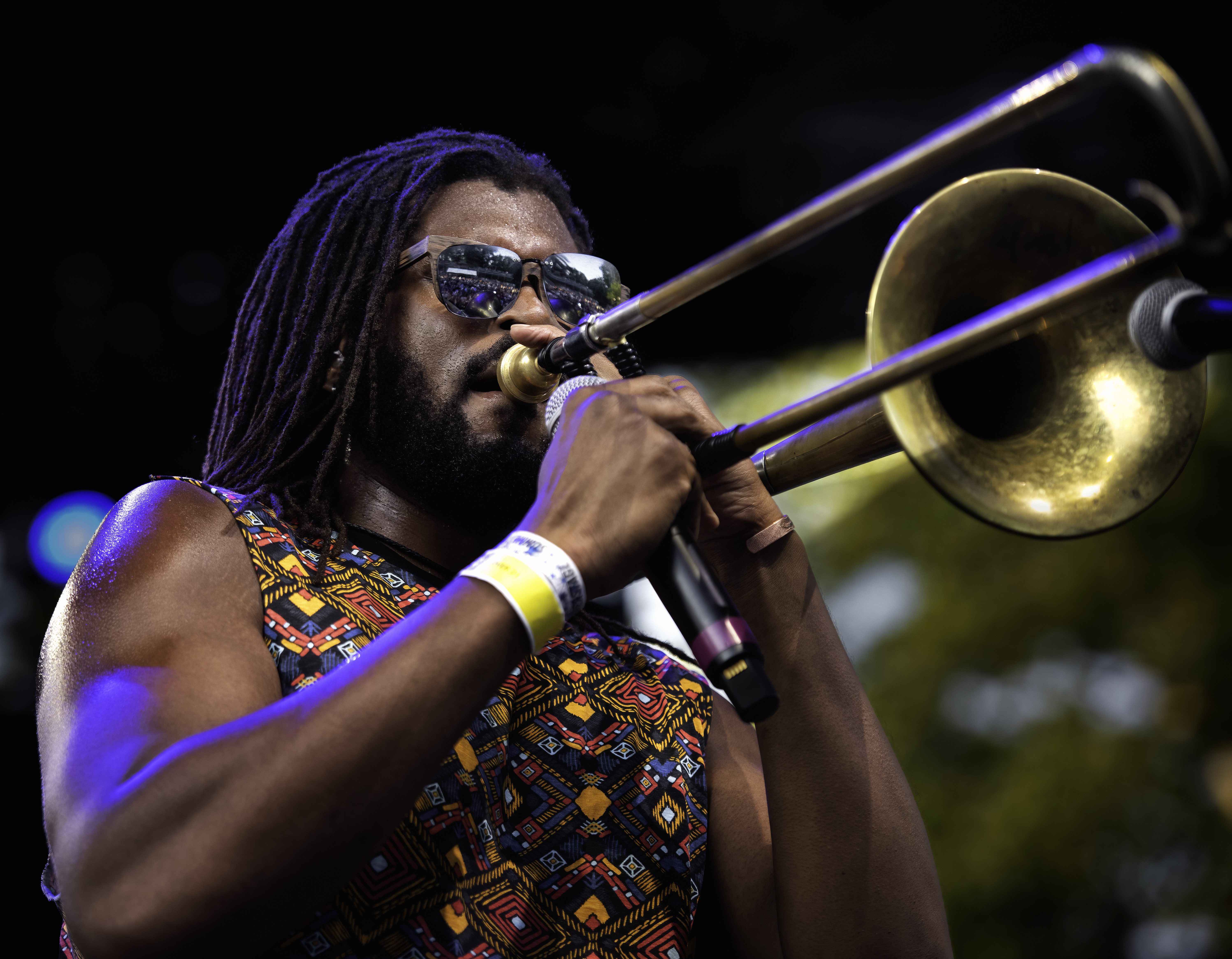 TJ Johnson with Blu Eye Extinction on the One Nation Under A Groove Tour at Central Park SummerStage