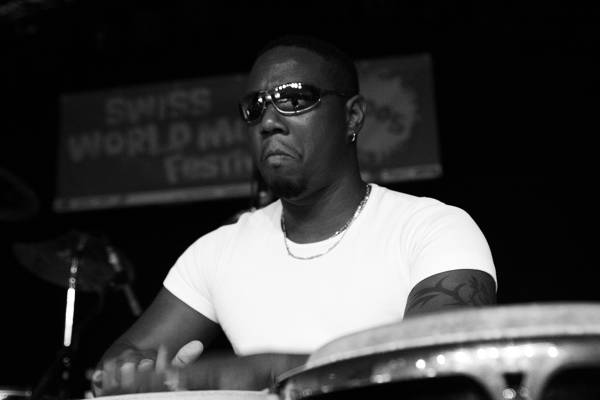 Sergio Guilarte with "Batambo" During the Soundcheck at the Swiss World Festival, Vernier, Geneva, Switzerland, 2005