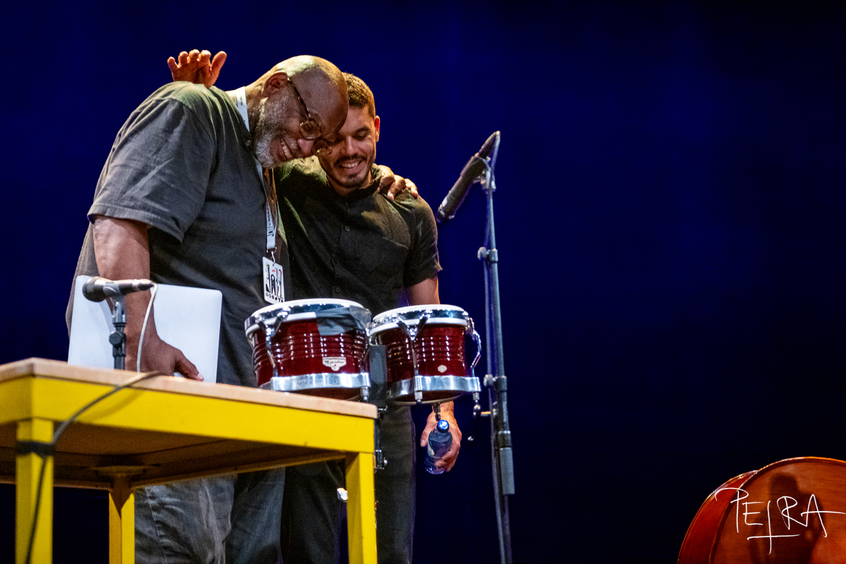 Fred Moten & Brandon Lopez — jazz photo by Petra Cvelbar | All About Jazz