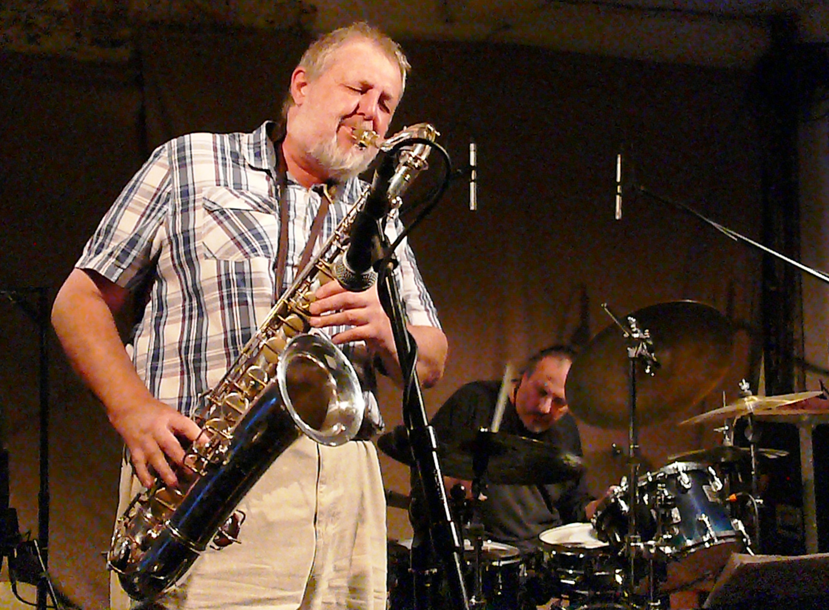 Paul Dunmall and Tony Bianco at Cafe Oto, London in July 2017