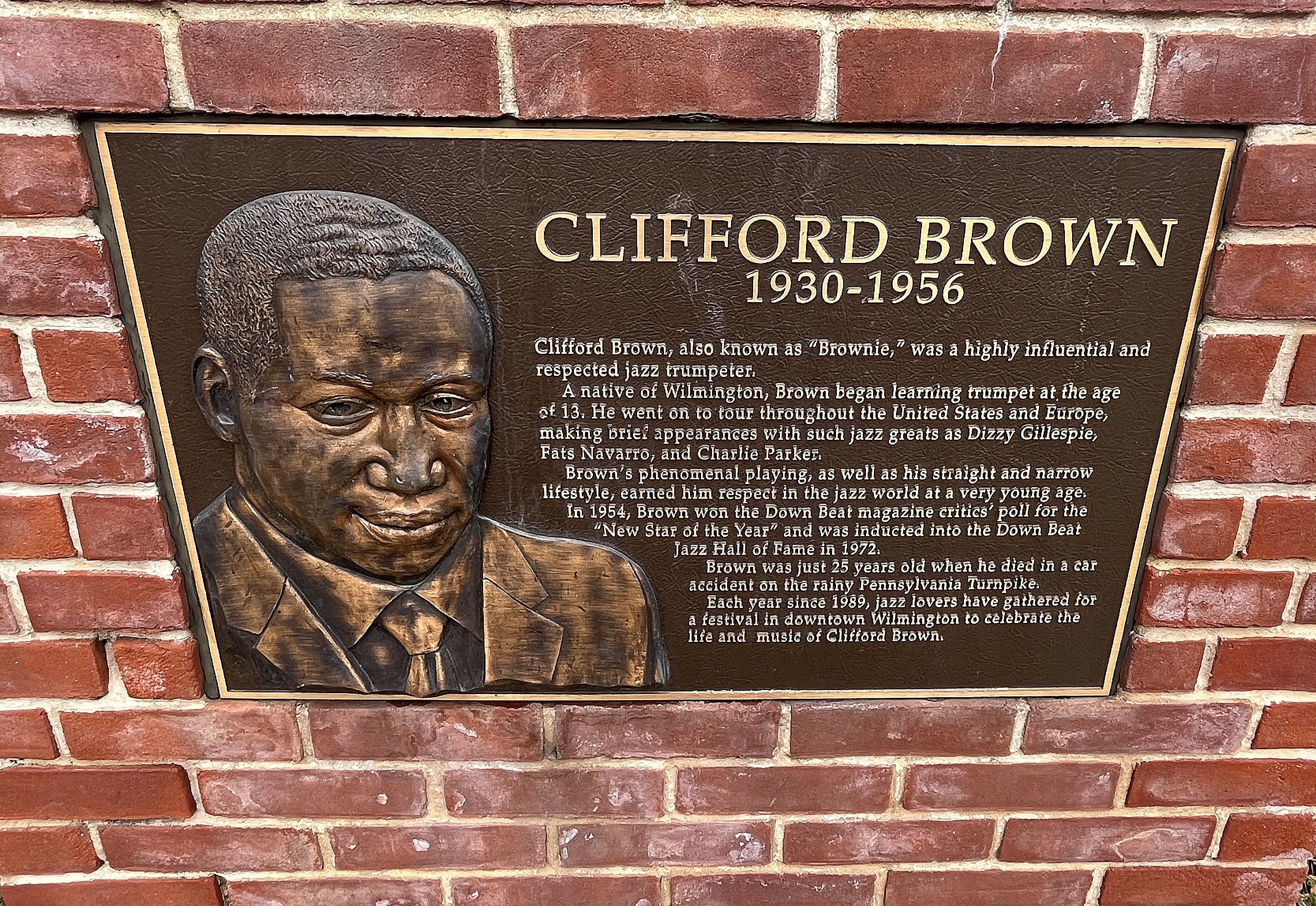 Clifford Brown Historical Marker, Wilmingon DE