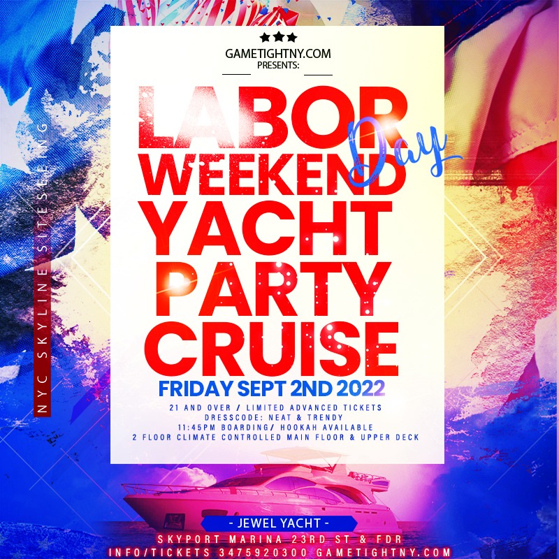 Nyc Labor Day Weekend Kickoff Jewel Yacht Party Booze Cruise Skyport Marina