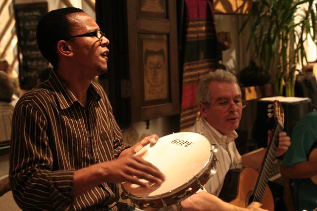 Ecio Parreira and Francois Lambertwith Choro Bandido at the Verre a Soif, Geneva, Switzerland,2005