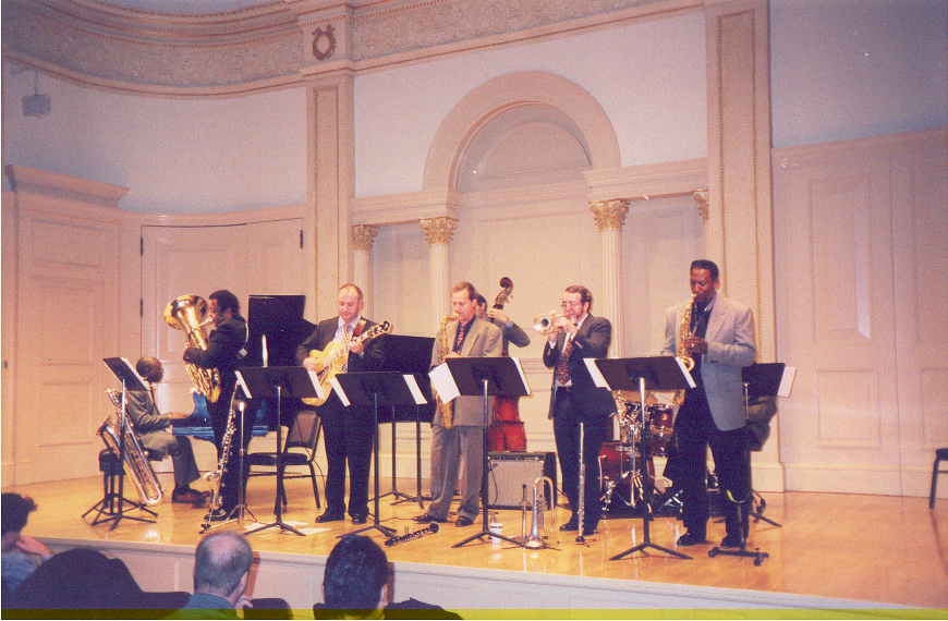 Dennis Mitcheltree at Carnegie Hall with James Williams, Howard Johnson, Don Sickler, David O'Rourke, New York City 1999