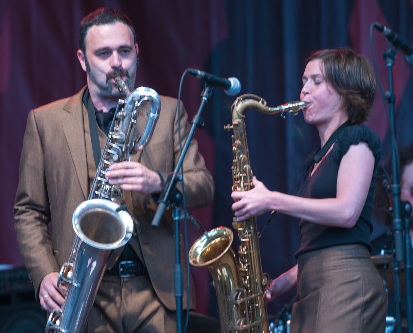 Marc de Maeseneer and Sara Meyer with Lady Linn and Her Magnificent Seven at the Montreal International Jazz Festival 2012