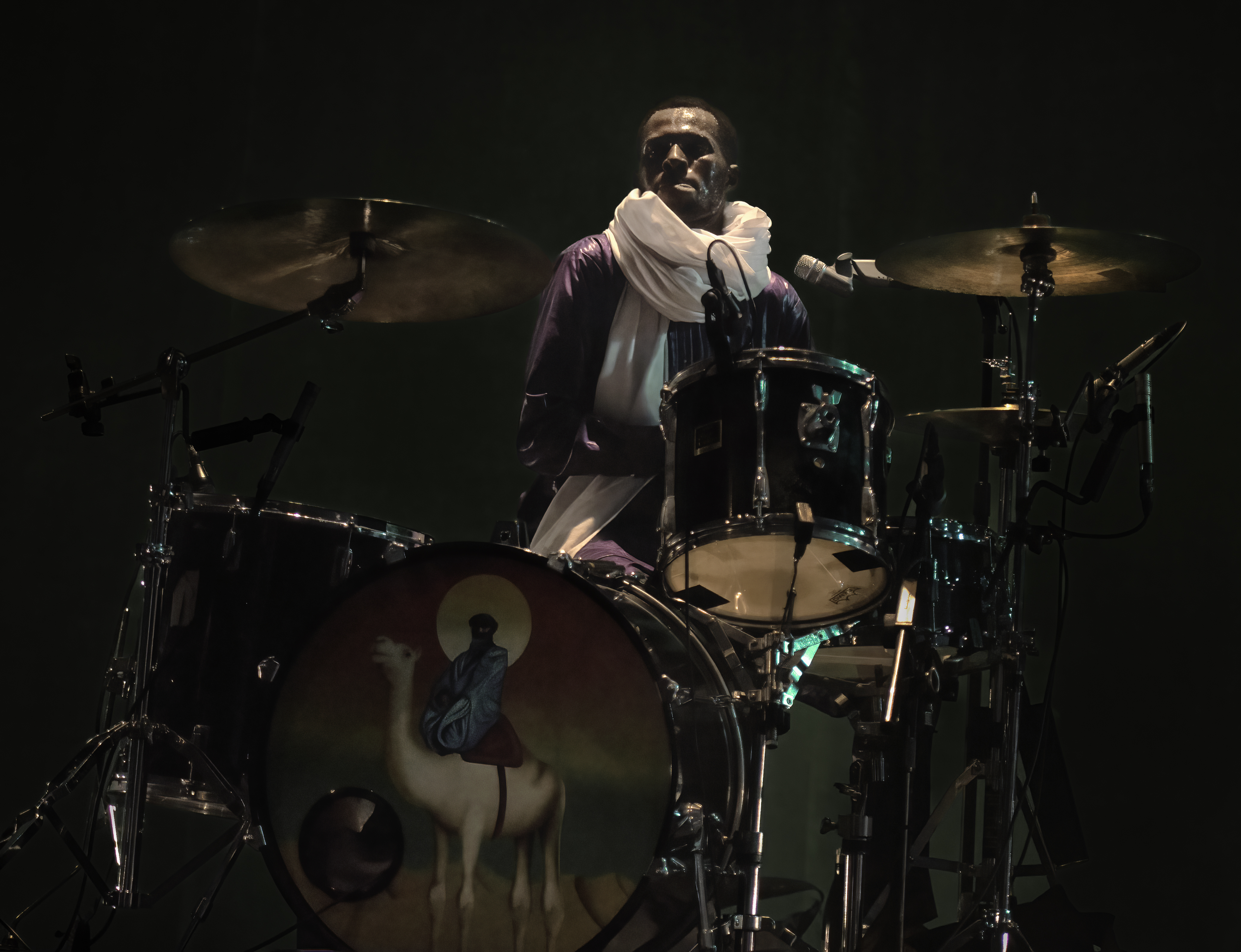 Souleymane Ibrahim with Mdou Moctar at The Brooklyn Academy of Music Opera House