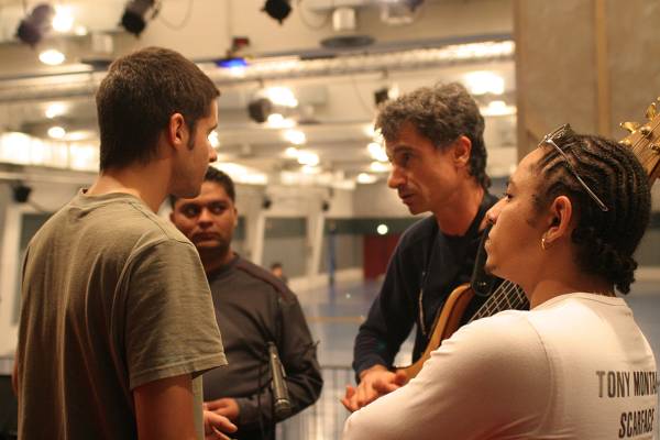 Sound Ingenior with Munir Memedov, Pablo Aubia and the Percussionist with "Batambo" 'S Soundcheck at the Kilimandjaro Festival,