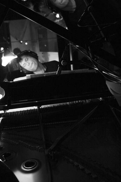 Thierry Girault During the Recording of the CD of the Group "Lebocal" at Studio de la Buissonne, Avignon, France, March 2006