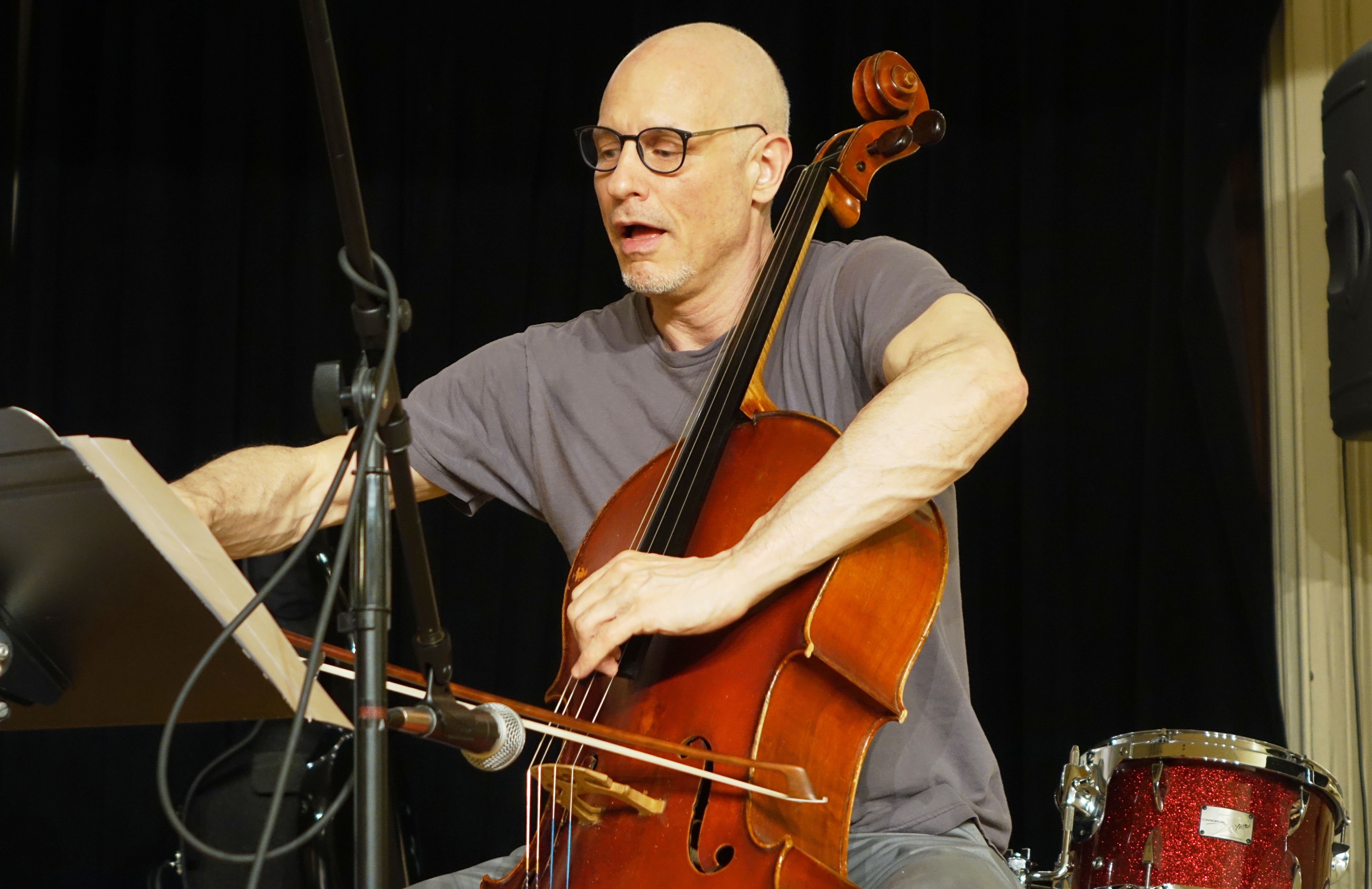 Erik Friedlander at the Brooklyn Conservatory of Music in May 2018