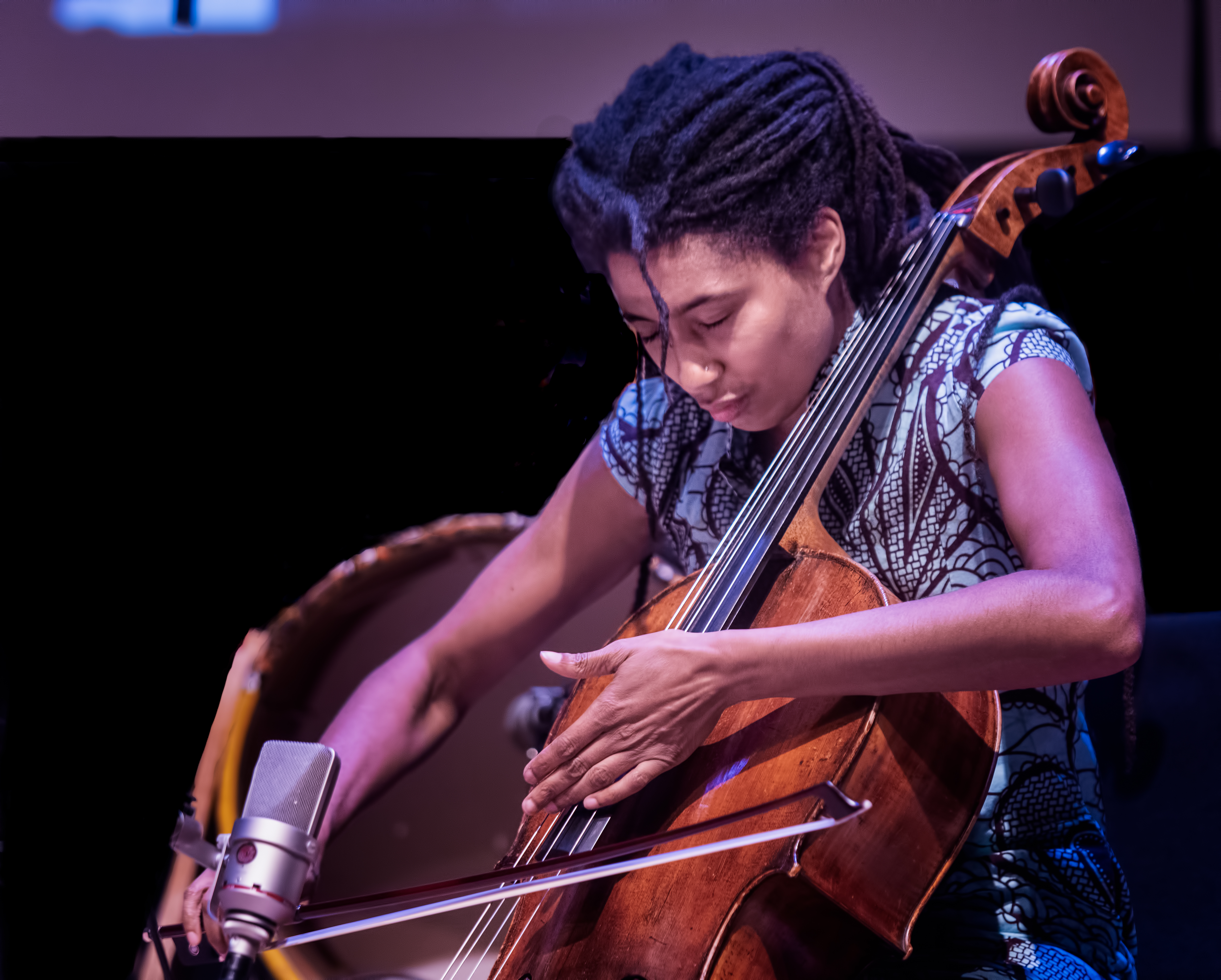 Tomeka Reid with Beatrice Capote and Andrew Cyrille At the Vision Festival 2019