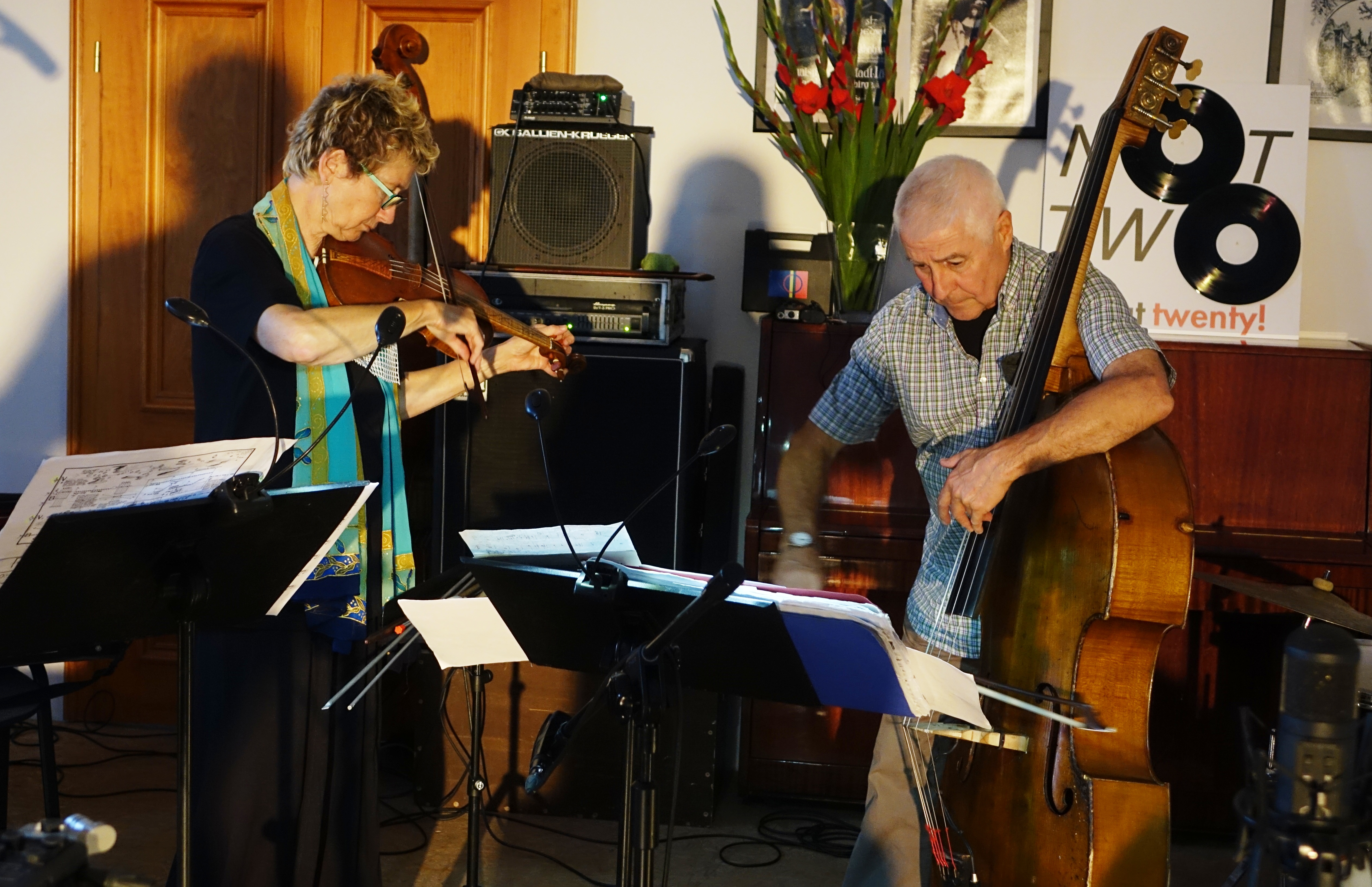 Barry Guy and Maya Homburger in Wlen, Poland in September 2018