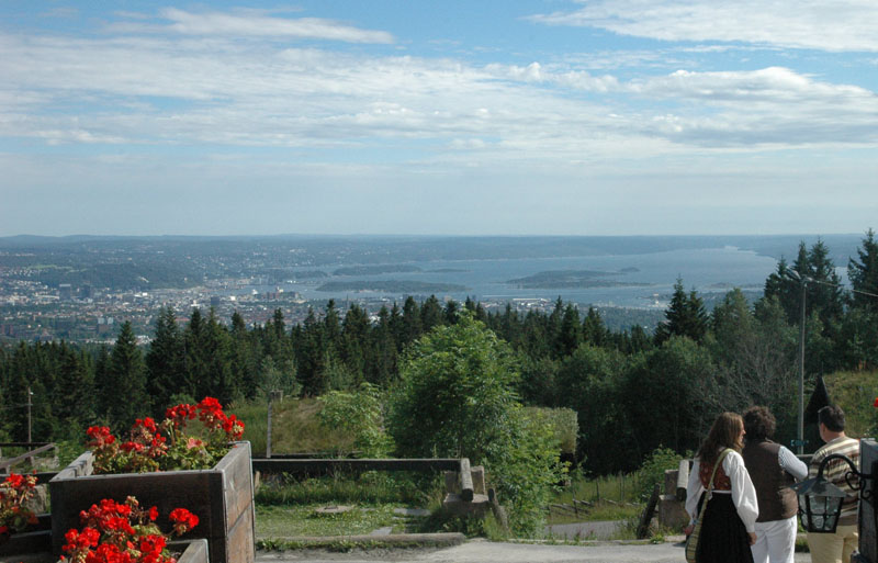 View of Oslo and Fjord from Top of Hollmenkolle