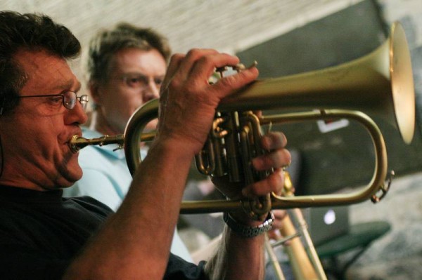 Alain Della Maestra and John Aram with "Kenny Wheeler & the Geneva Dowtown Orchestra - The Sweet Little Suite" During Rehersals,