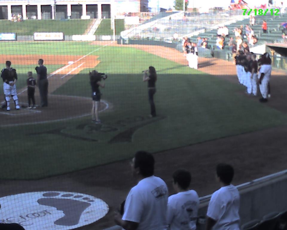 Karla Bauer sings the National Anthem