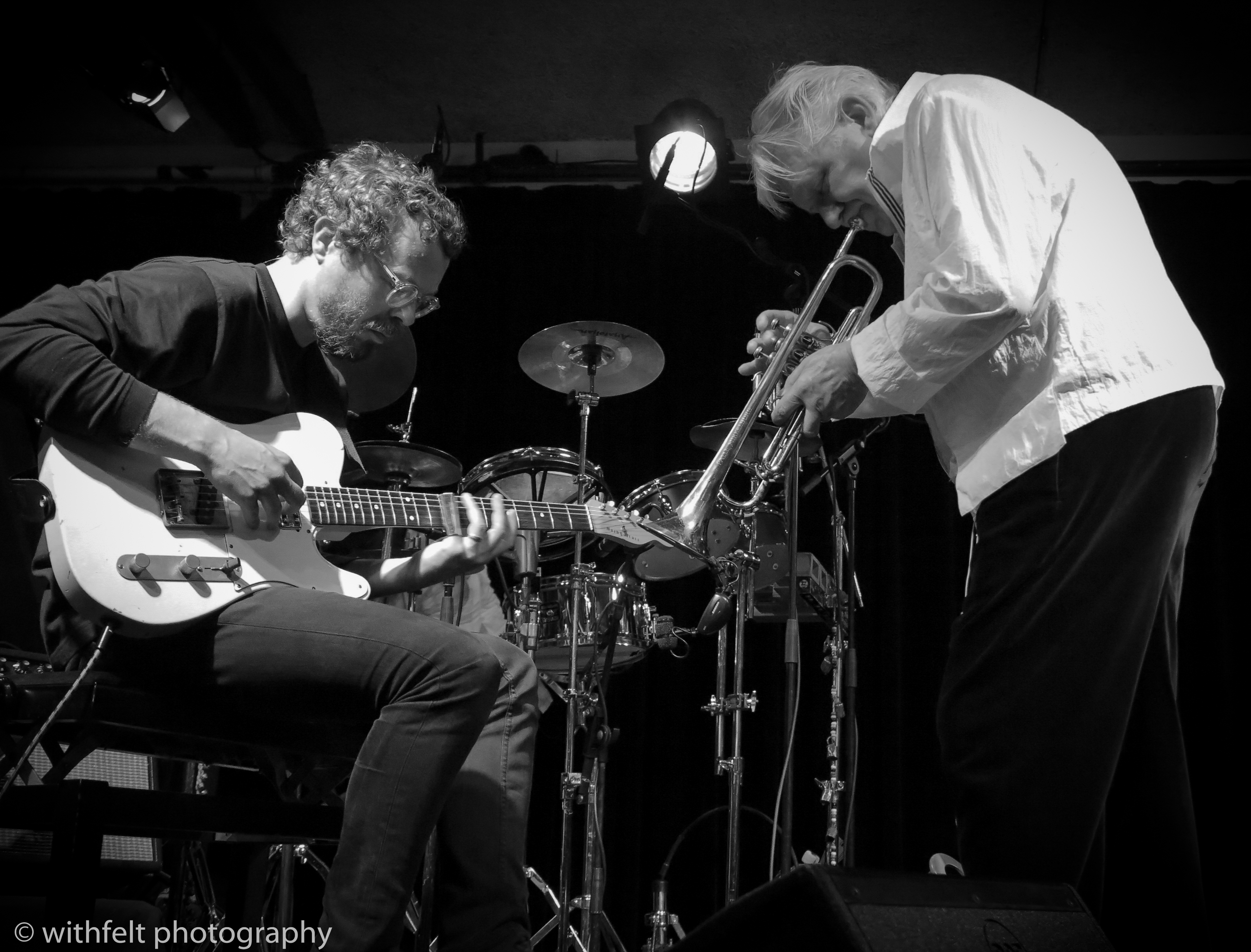 Palle Mikkelborg and Jakob Bro at Krudttønden Copenhagen Jazz Festival 2015, Denmark