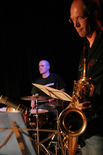 Olivier Vuadens and Michel Maurer with the "Little Big Band Workshop Directed by Olivier Magnenat" at the Sud Des Alpes, Amr, MA
