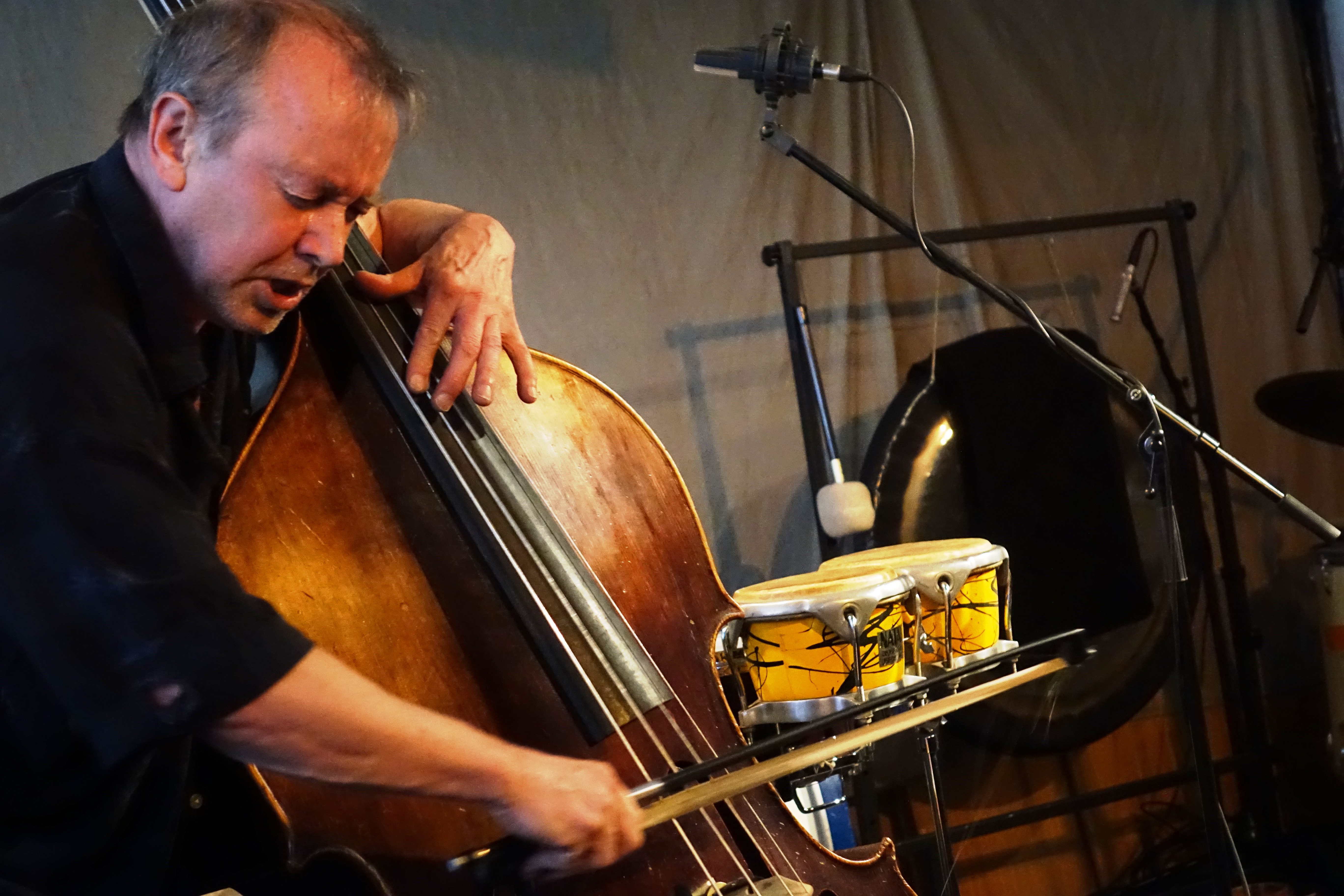 John Edwards at Evan Parker's 80th birthday celebration at Cafe Oto on 7 April 2024
