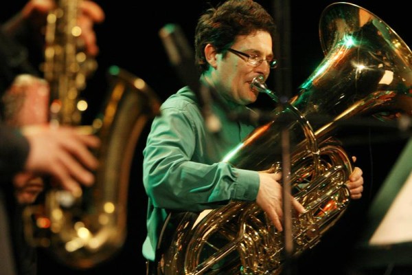 Martin Wisard's Sax and Ian Gordon-Lennox with "Bertrand Blessing & Pitched Battle" at the Amr Jazz Festival, Alhambra, Geneva,