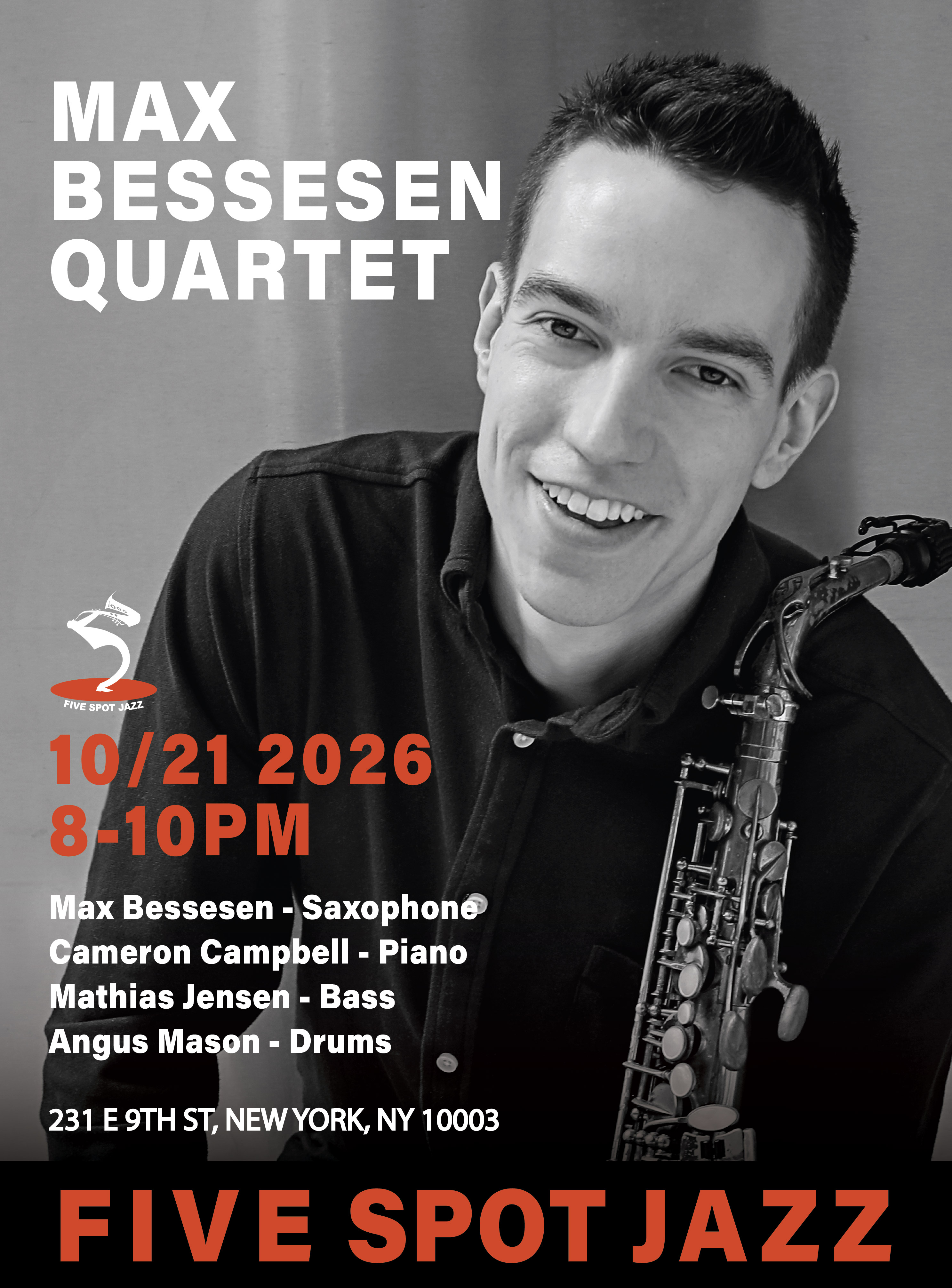 Max Bessesen Quartet — jazz photo by FIVE SPOT JAZZ | All About Jazz