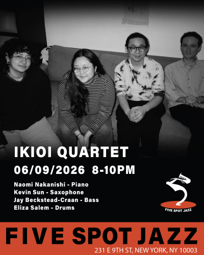 Ikioi Quartet at Five Spot Jazz - event poster Ikioi Quartet at Five Spot Jazz