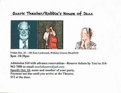 Jan Shapiro Group Performs Jazz Standards at Ozark Theatre - event poster Jan Shapiro Group Performs Jazz Standards at Ozark Theatre