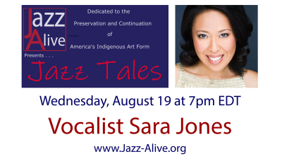 Jazz Tales With Vocalist Sara Jones - event poster Jazz Tales With Vocalist Sara Jones