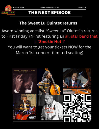 Sweet Lu Olutosin At First Friday At First at The Commons at First Congregational Church - event poster Sweet Lu Olutosin At First Friday At First at The Commons at First Congregational Church