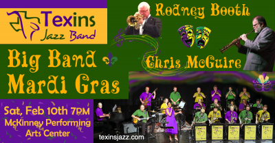 Texins Jazz Big Band Mardi Gras at Mckinney Performing Arts Center